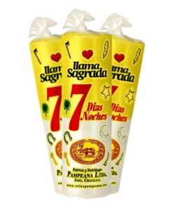 Velón 7 días amarillo y blanco