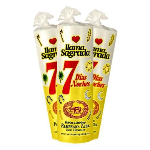 Velón 7 días blanco y amarillo